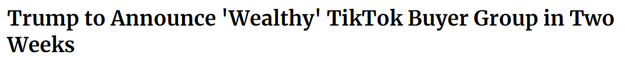 TikTok“富豪”买家将于两周内公布
