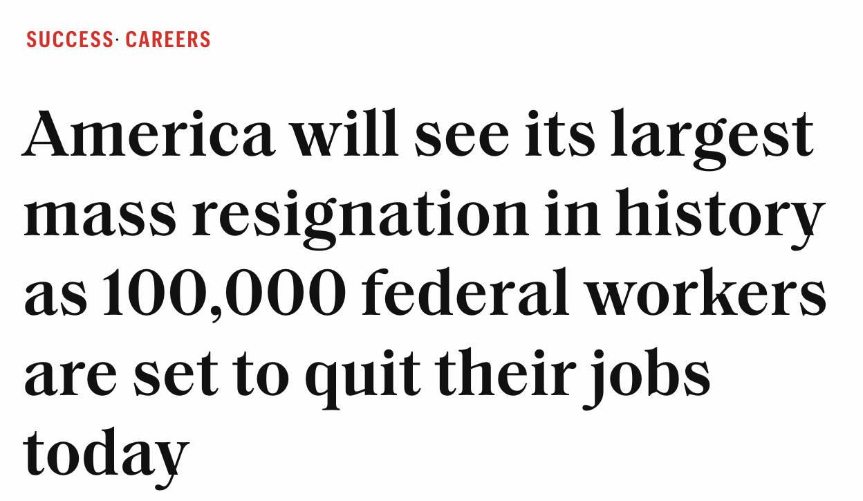 美国迎史上最大规模离职潮：10万联邦员工同时下岗！(美中報道）